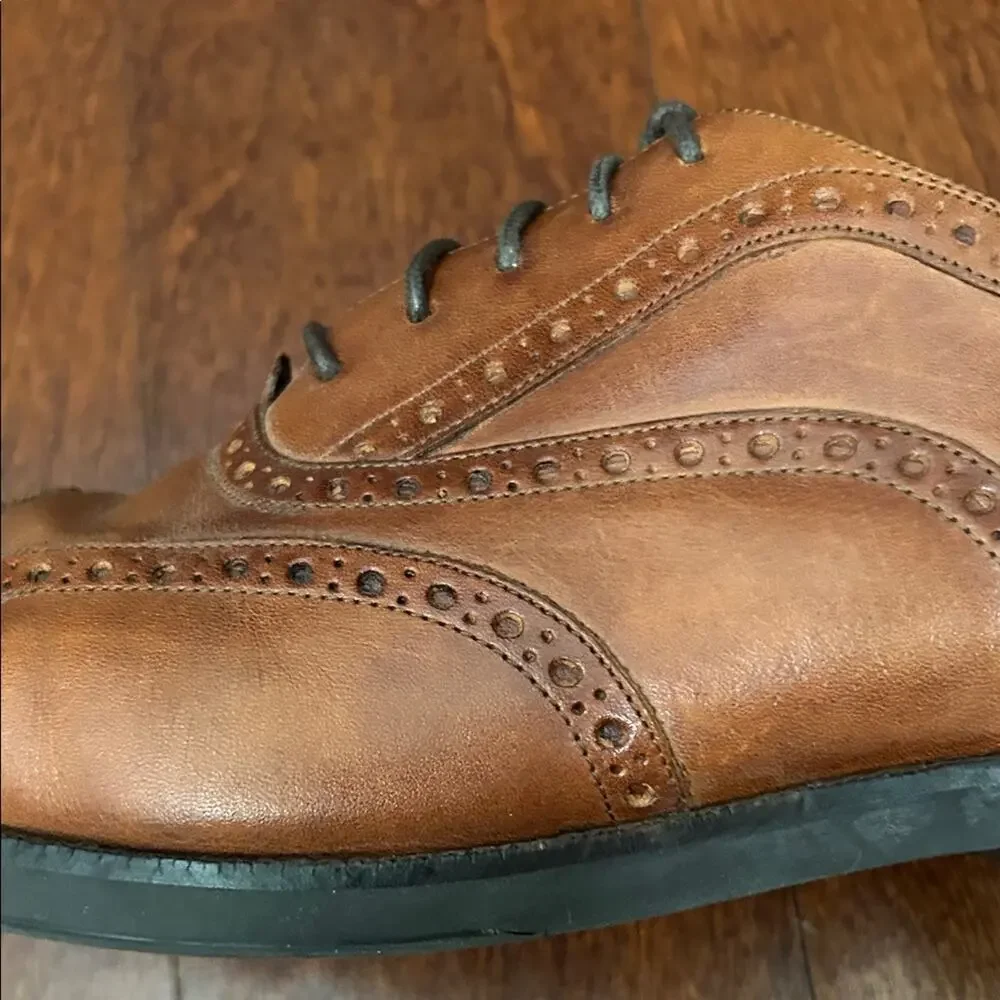 Cole Haan Brown Leather Wingtip Oxfords, Versatile, Work to Occasion, Size 11.5